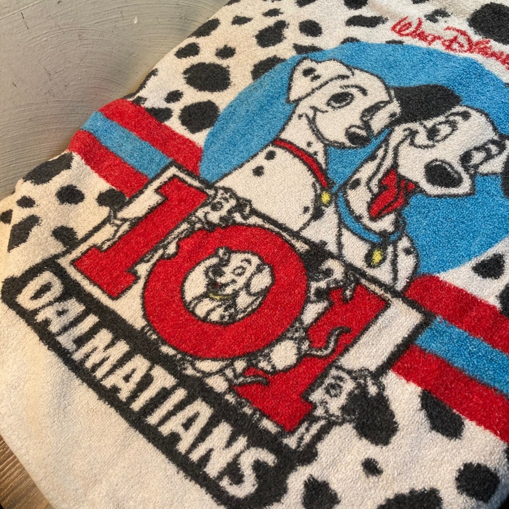 Disney 101 Dalmatians Vintage Beach Towel Pongo Perdita Cotton Terry 38x23